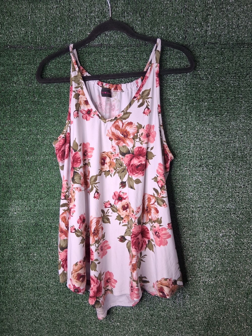 Floral V-Neck Sleeveless Tank Top - Pink Floral
